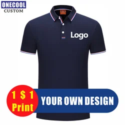 Casual Fashion Polo Shirt Custom Logo Printing Company Activity Work Clothes Text Picture Embroidery 6 Color Tops ONECOOL S-4XL