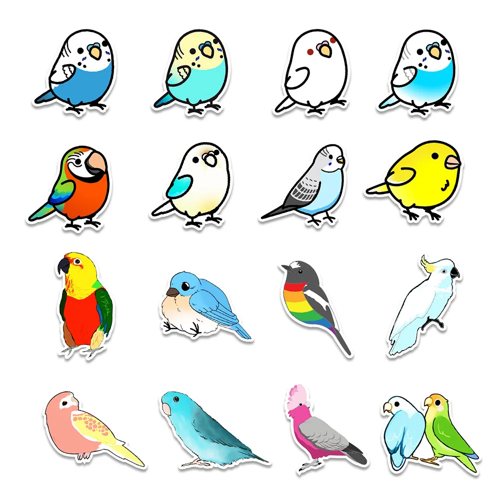 10/50PCS Cute Animal Bird Stickers Laptop Fridge Guitar Bike Luggage Skateboard Bottle Waterproof Graffiti Sticker Decal Toy