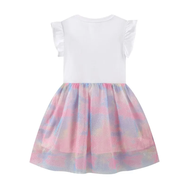 Jumping Meters New Arrival Butterfly Beading Hot Selling Party Tutu Girls Dresses Fashion Sleeveless Toddler Costume Frocks
