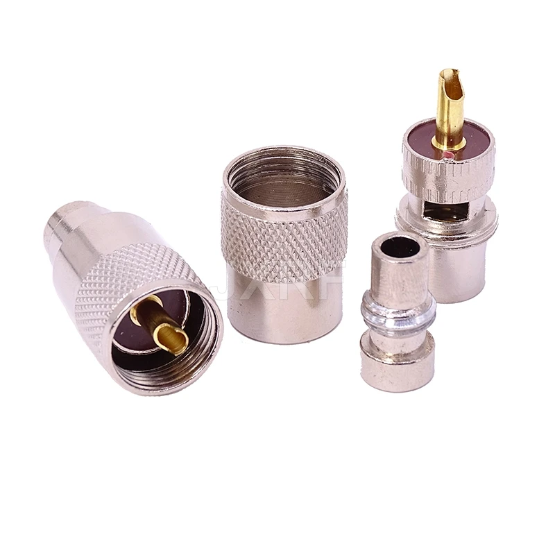 1PCS UHF PL259 Male Plug Screwed Coupling Connector RF UHF Coaxial Male PL259 Plug Crimp For RG8U RG58 cable