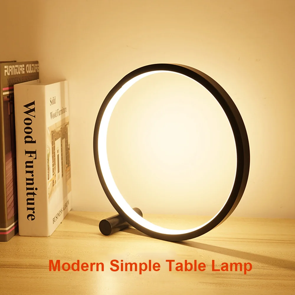 

Decorative Table Lamp Round Table Lamp Desk Decorative LED Small Night Lamp Bedroom Bedside Lamp Black/White Dimmable