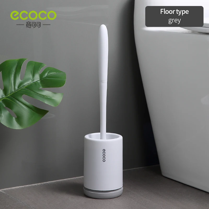 Ecoco silicone cabeça escova de vaso sanitário de drenagem rápida ferramenta limpa wall-mount ou floor-standing escova de limpeza acessórios do