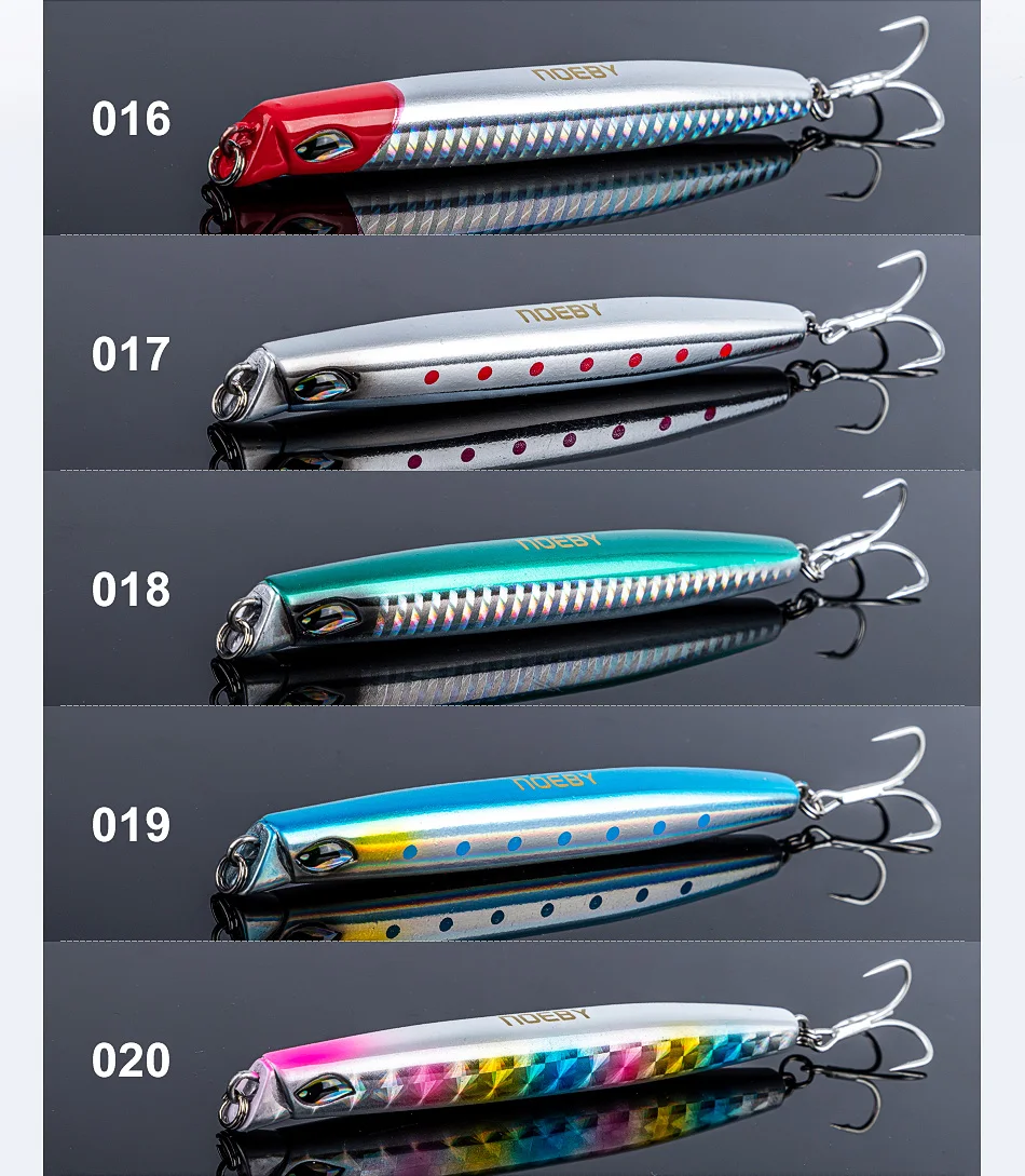 Noeby 3-teiliges Angelköder-Set, 110 mm, 46 g, sinkender Bleistift, langer Wurf, Wobbler, künstlicher harter Köder, Shore Jigging, Meeresangelköder – Detail 6