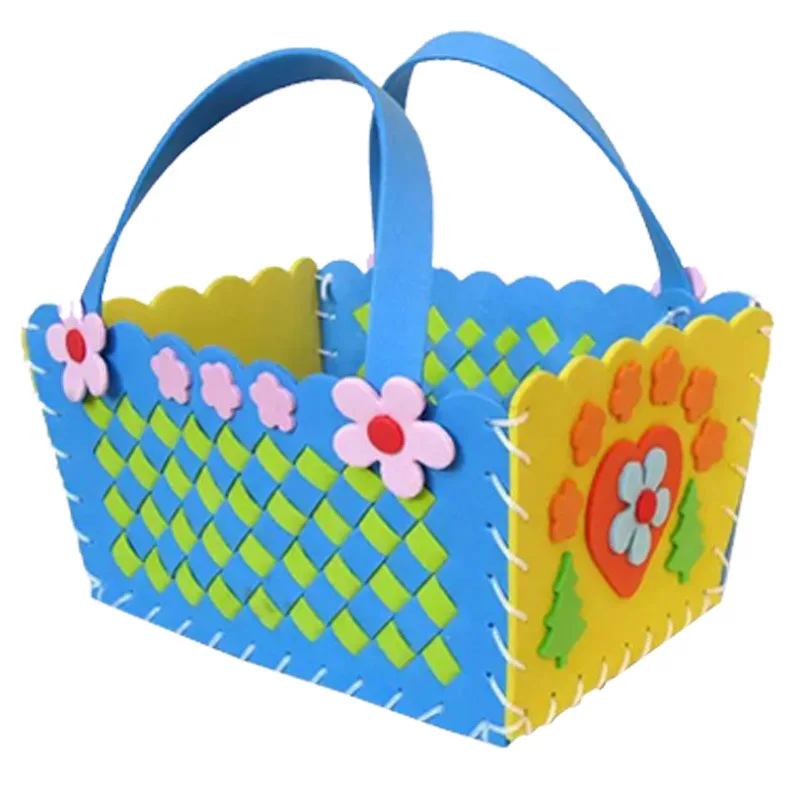 EVA Handmade Woven Paste Basket Childen Toy DIY Handicrafts Girl Gifts Sticky Kindergarten Material Kids Crafts Toys 2019 New