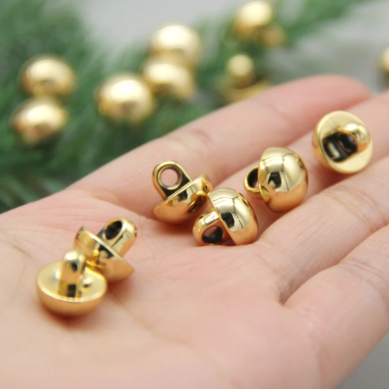 20pcs Golden Plastic Faux Pearl Round Buttons For Clothing Wedding Dress Party Decorations Garment Sewing Accessories Wholesale