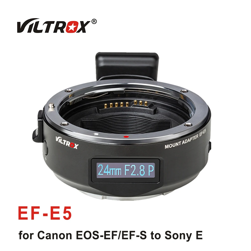 Viltrox EF-E5 Auto Focus Smart Lens Adapter OLED Display Full Frame for Canon EOS EF EF-S Lens to Sony E Mount Camera A9 A7II