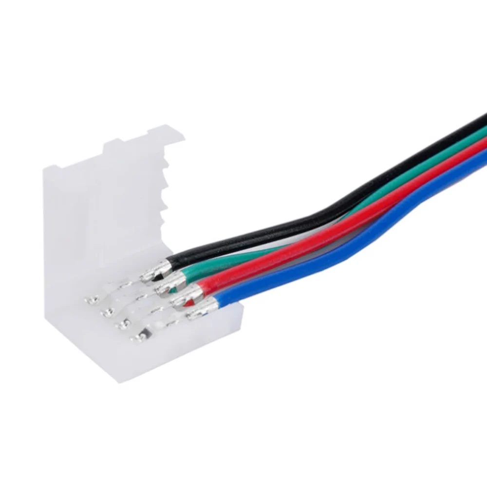 10PCS 15cm 4 Pin 5050 3528 LED RGB Connector Extension Cable Wire LED Strip Clip New Exquisite Workman For Led Strip Connector