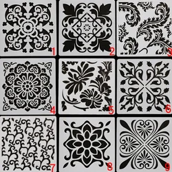 9pc Stencil Mandala Painting Template DIY Scrapbooking Album Embossing Stencils Decor Spray Mold Office School Supplies Reusable