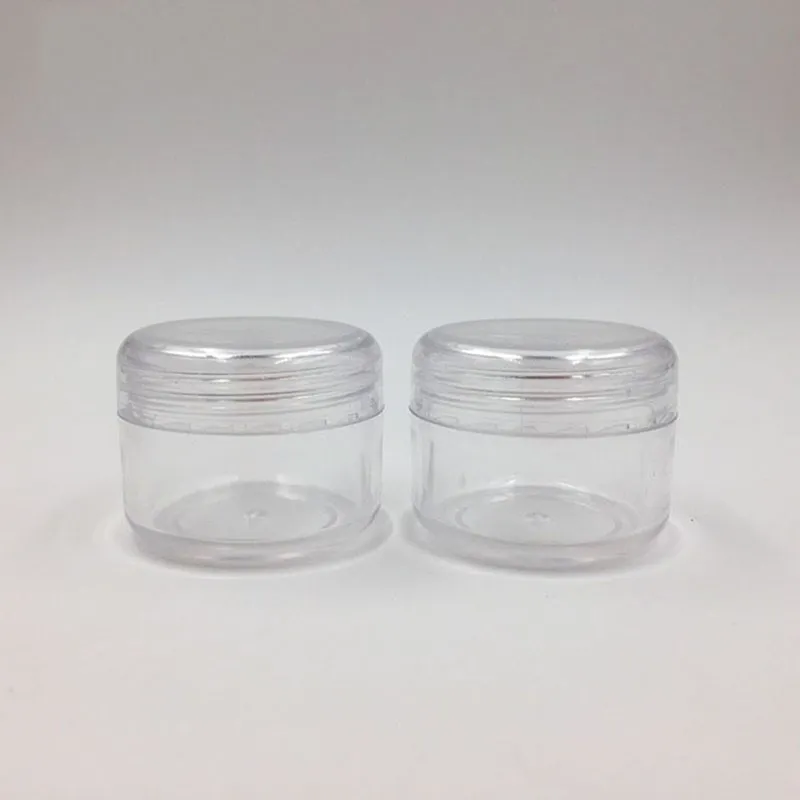 

Free Shipping 50PCS 30g transparent round cream bottle jars pot container,clear plastic sample container for nail art storage