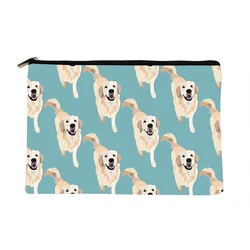 Bolsa de maquillaje con estampado de Golden Retriever para mujer, organizador de cosméticos de moda para viaje, bolsa de almacenamiento colorida para mujer