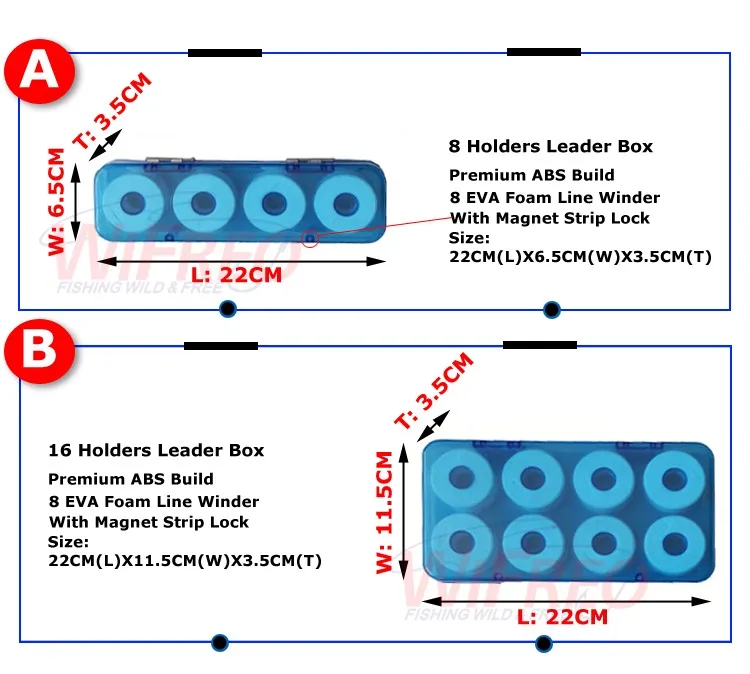 ABS Fishing Tackle Box with Soft EVA Foam Board for Snelled Hooks / Carp Leader Main Line / Flies Pupa Lavaret Rig Case / Hegene