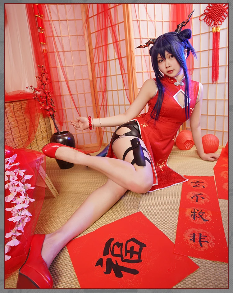 

Chen cosplay Arknights Cheongsam game suit cos costume female anime full suit cheongsam + bracelet + shorts + pants bag