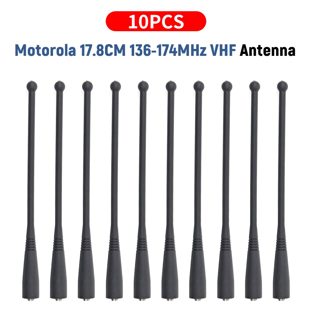 10PCS VHF 136-174MHz Replacement Antenna for Motorola Radio HT1000 GP900 MT2000 MTX8000 XTS 2500 Two Way Radios Antenna 17.5cm