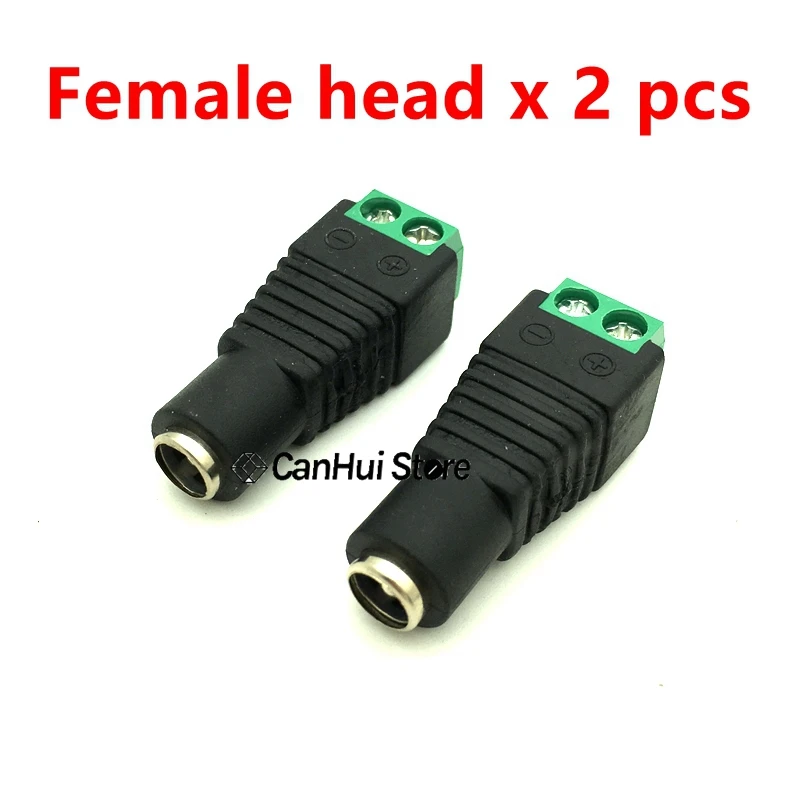 2PCS Cctv-kameras 2,1mm x 5,5mm Weiblich Männlich DC Power stecker Adapter DC Power Buchse Stecker Stecker buchse