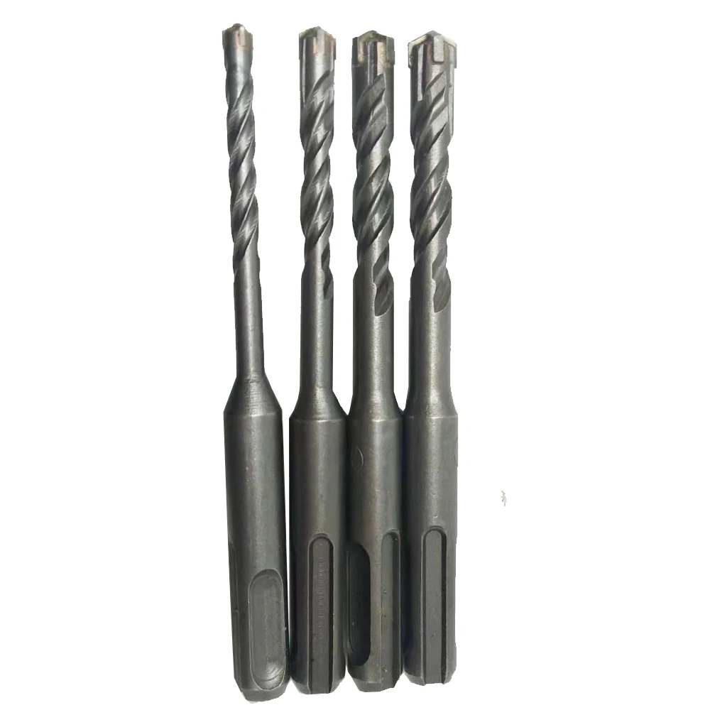 4 tipo 7 pçs/sets 110mm sds mais bocados de perfuração concretos do bocado de broca de aço 40cr da broca da pedra do cortador transversal 4-12mm