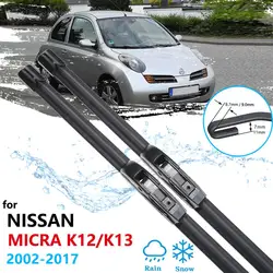 Car Wiper Blades for Nissan Micra K12 K13 2002~2017 Front Windscreen Wipers Car Accessories 2003 2004 2010 2011 2014 2015 2016