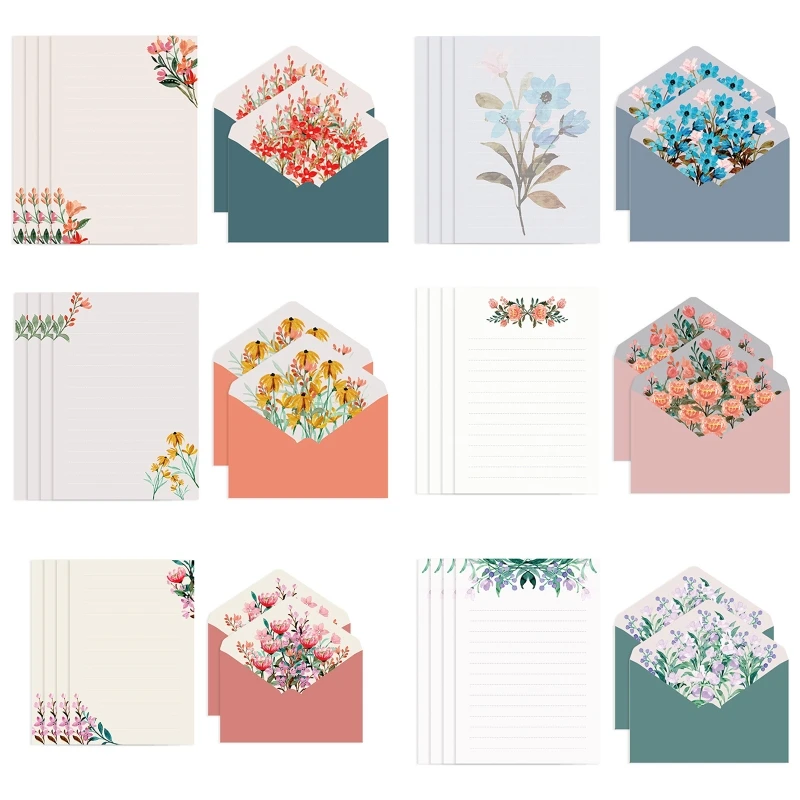 Creative Beautiful Letter Paper Envelope Floral Cute Cartoon Set Letterhead Small Fresh Gifts