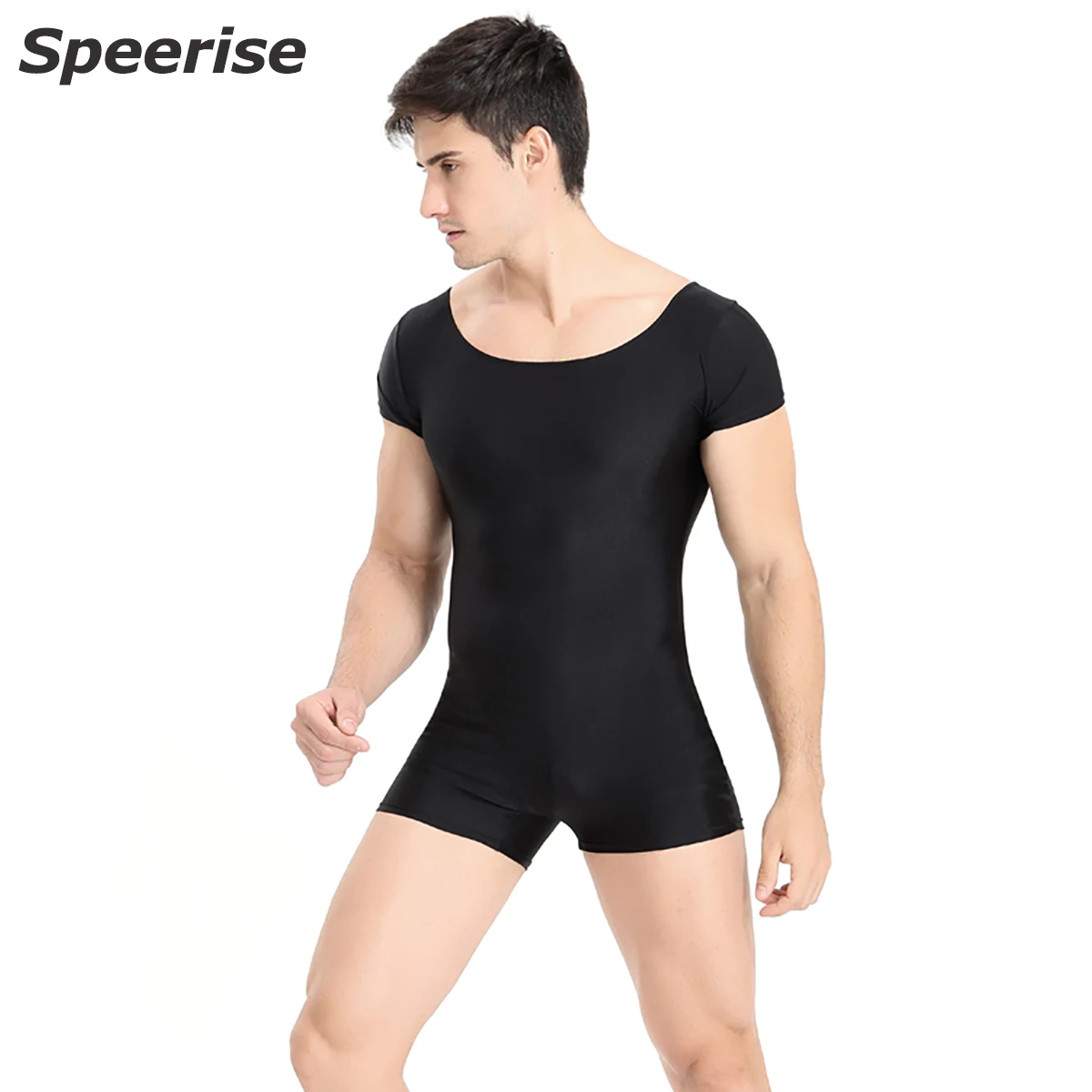 Speerise Spandex  Gymnastics Leotard Gym Unitards Bodysuit Ballet Body Tight Costumes Swimsuit For Dancing Adult Short Sleeve