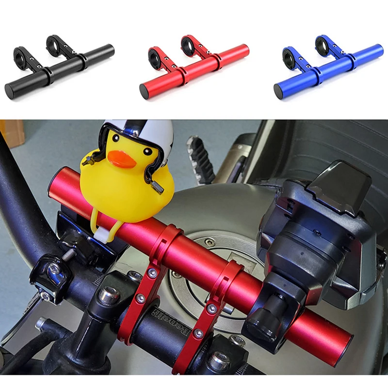 Metal Motorcycle Bike Extension Crossbar Bracket Extender Lengthen Mount Lightweight Flashlight Motorcycle GPS Phone Holder