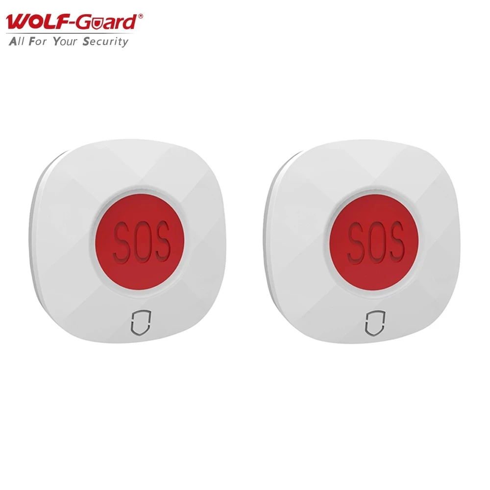 1PC/2PC Wolf-Guard 433MHz Wireless Emergency Panic SOS Button Home Hospital Security System for Elderly /Patients /Children 4.0