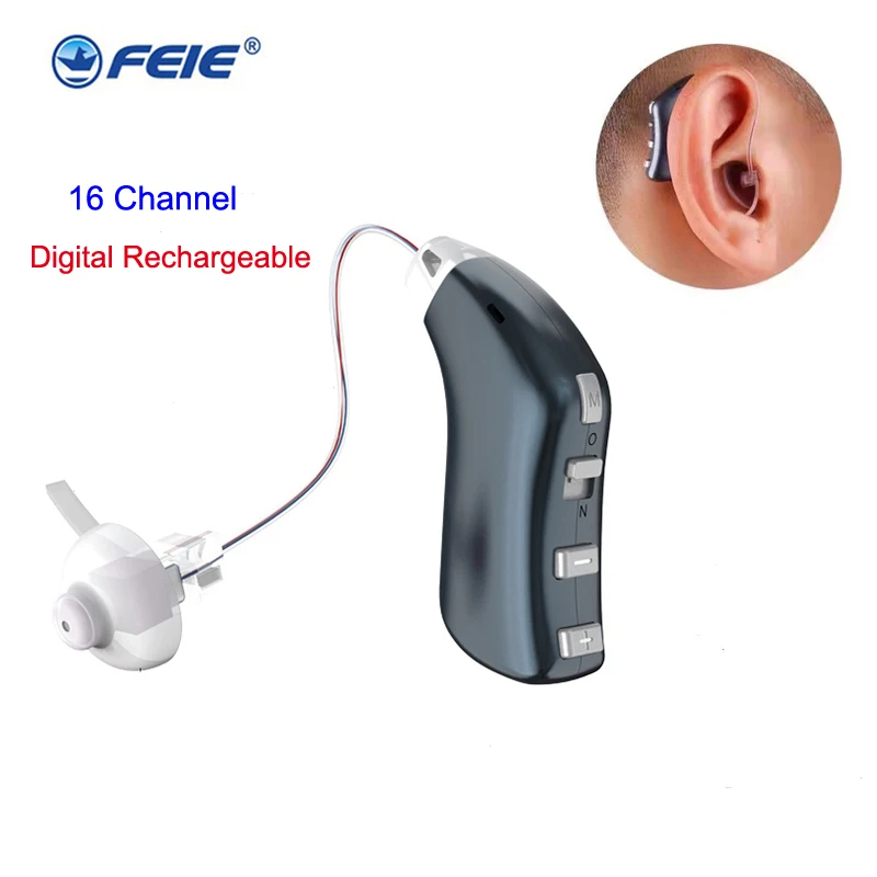 

High Power Ear-Mounted Rechargeable Invisible Wireless Digital Elderly Youth Hearing Aids Earphone Sound Amplifier