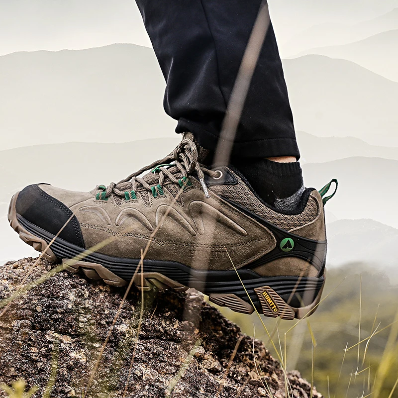 HUMTTO Waterproof Hiking Shoes for Men Leather Trekking Boots Women Camping Ankle Boots Mens Hunting Mountain Tactical Sneakers