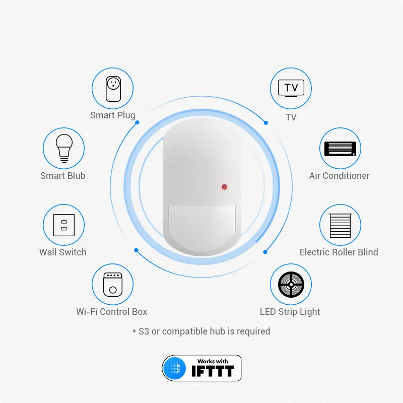 ヘビーリンク-ワイヤレスpirモーションセンサー,スマートホームセキュリティ,alexa経由で動作,s3ハブ経由