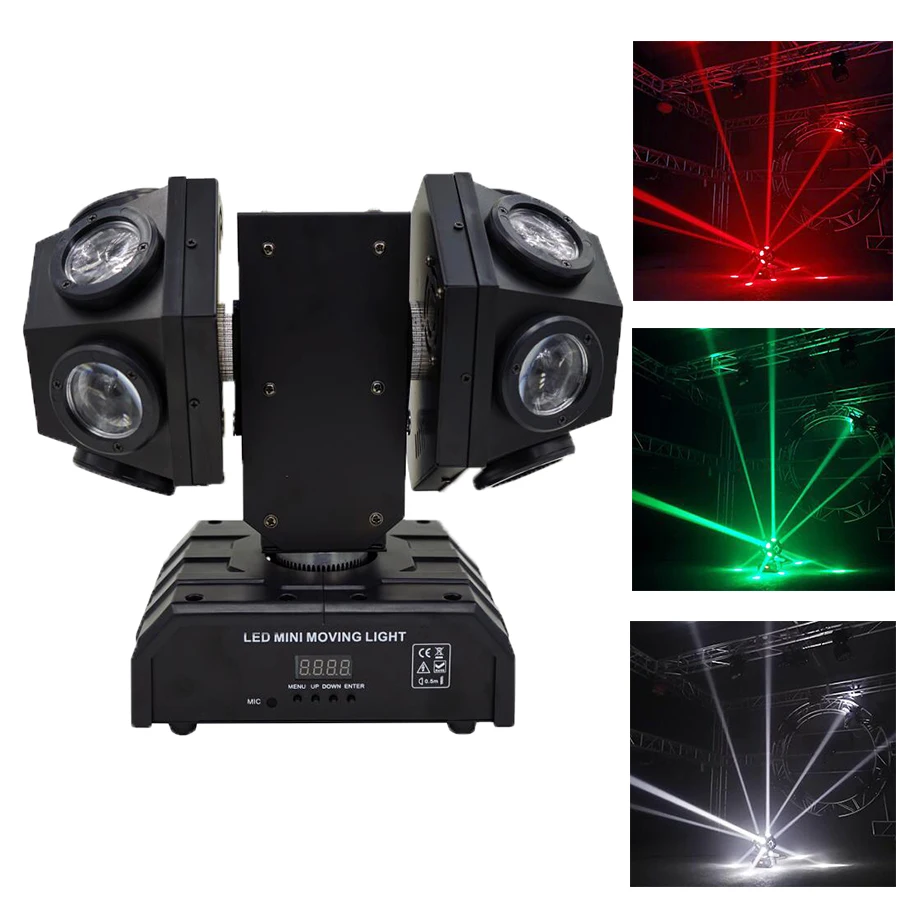 12-LED Dual Moving Head Rotating Disco Lighting RGBW Football Led Beam Wash Stage Light DMX512 13/16 Channels For DJ Disco Effec