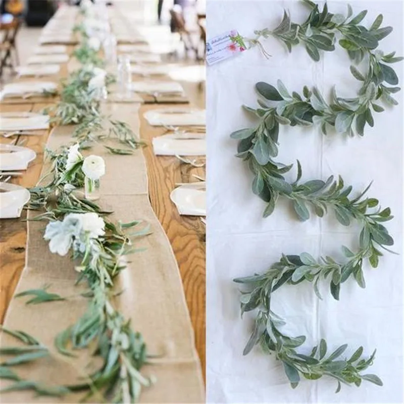 2 Guirlandes Eucalyptus Artificiel - 1.8 M Chacune, Feuilles Vertes Réalistes, Déco Mariage, Noël, Murale - 13