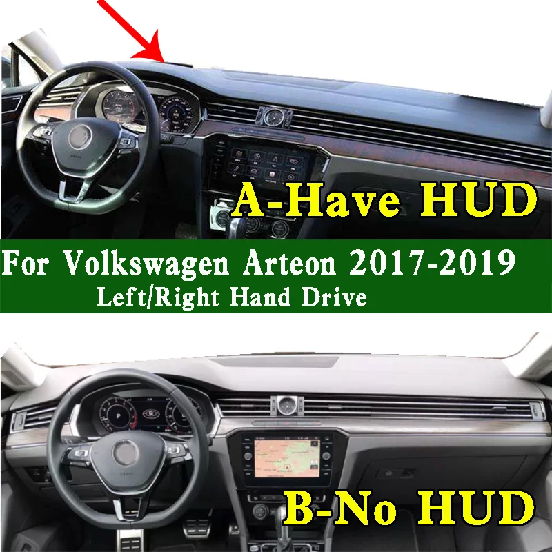 For Volkswagen Arteon 3H7 CC 2017-19 Dashmat Dashboard Cover Instrument Panel Sunscreen Protective Pad Anti-Dirt Proof Dash Mat