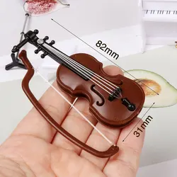 1/12 Dollhouse AccessorieS Miniature Violin Guitar Musical Instruments Mini Props Model Toy Dolls Furniture For Ob11 Dolls House