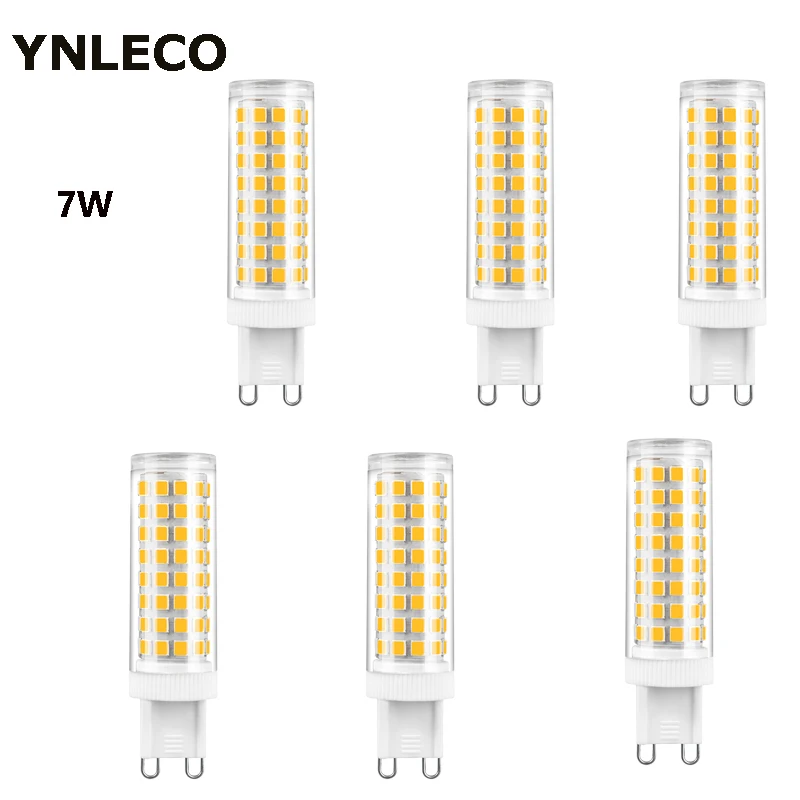 

6pcs G9 LED Bulb 7W 100V to 240V 100LED High Power LED G9 Lamp Chandelier SMD2835 LED Light No Flicker Replace 70W Halogen Lamp