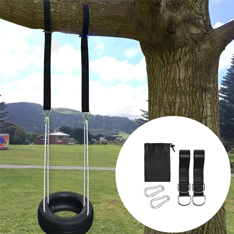 One Pair Tree Swing Hanging Kit Hammock Straps Rope Carabiner 350 KG Load Capacity OutDoor Camping Hiking Hammock Hanging Belt