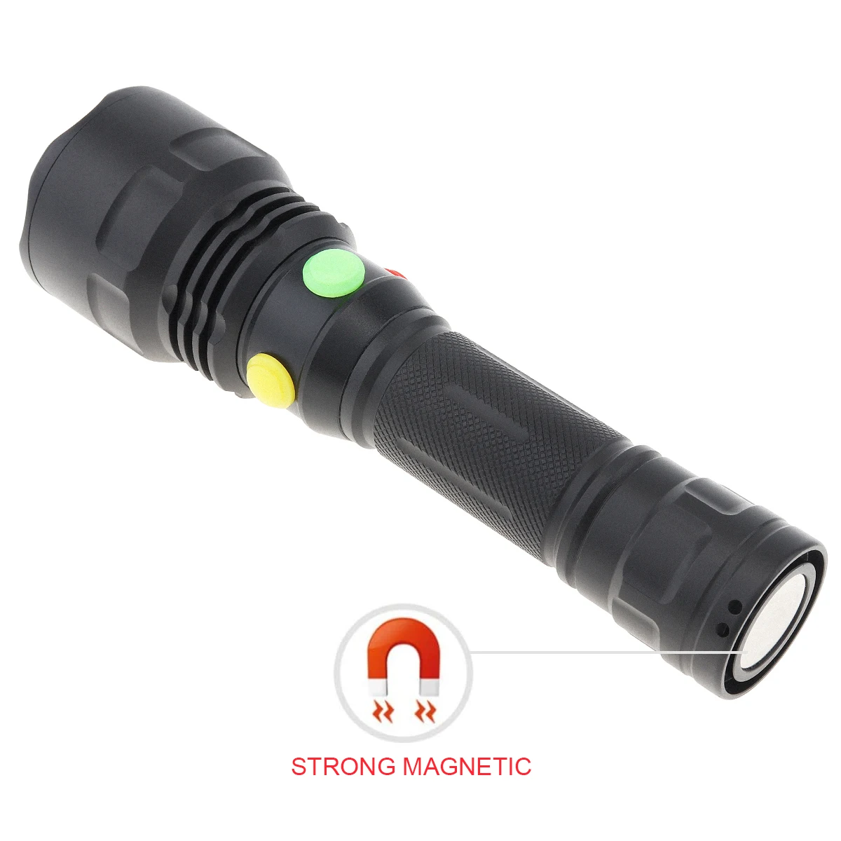 SecurityIng 4 in 1 Colorful Waterproof Tactical Flashlight White Red Green Yellow Light Led Torch Rechargeable for Hunting Hike