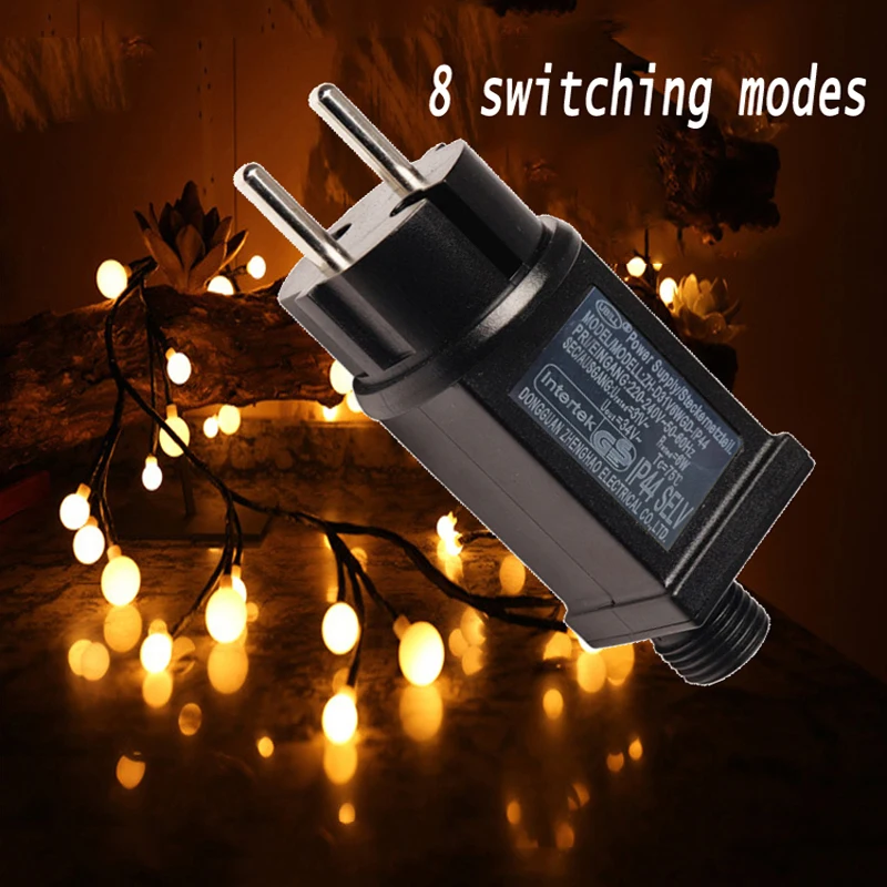 Power Adapter 31V 6W เสมอ Bright/กระพริบไดรฟ์ LED EU กันน้ำ IP44 Power Adapter 8 wwitching โหมด