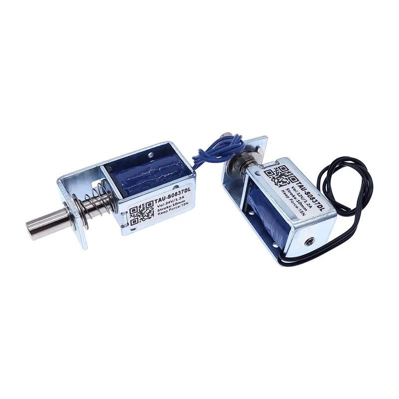 DC 12V 24V Electric Locks Electromagnet TAU-S0837DL-D Stroke 10mm Magnetic Lock for the Cabinet Door Lock