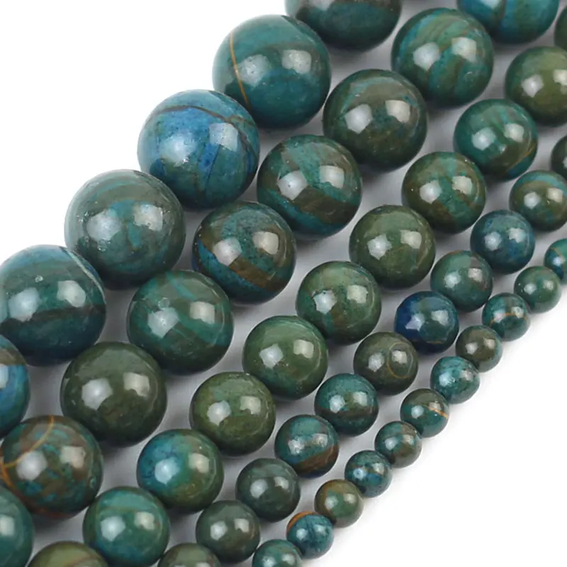 

Natural Stone Dark Green Phoenix Jades Round Loose Beads 4/6/8/10/12 mm DIY Beads Bracelets Necklace Accessories