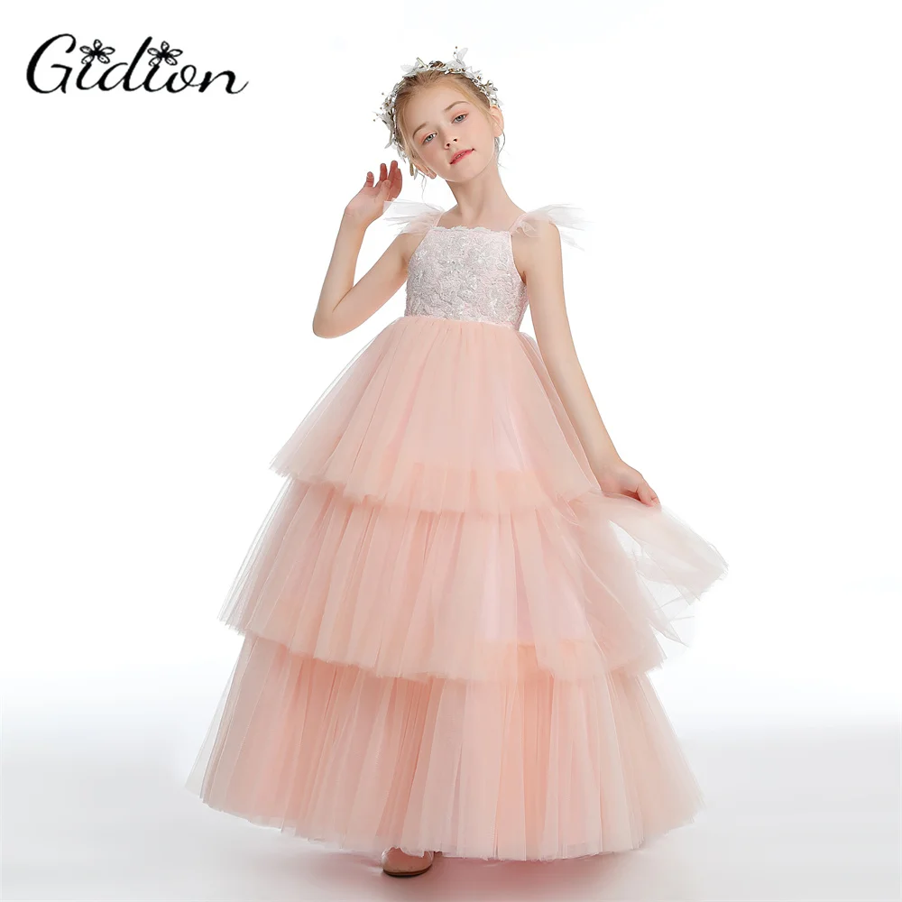 Princesa Flower Girl Dress for Children, Aniversário, Festa à noite, Show, Concurso, Casamento, Junior Bridesmaid Dress, Ball Event, Prom