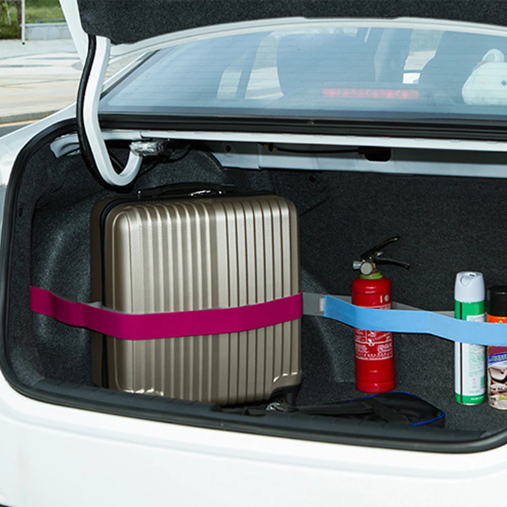 Car Trunk Storage Oraganizer Hook and Loop Strong Adhesion Fixed Straps Solid Color Baggage Debris Anti-drop Magic Stickers Band