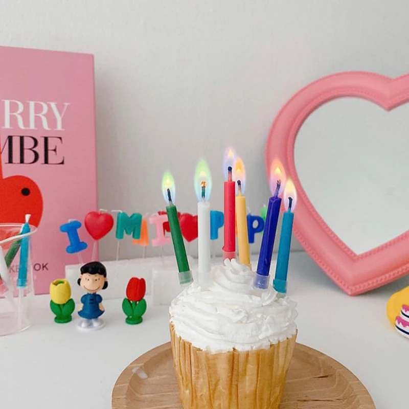 

Colored Luminous Candles Baby Happy Birthday Children’s Day Party One Hundred Day Banquet Photo Props Baking Supplies Decoration