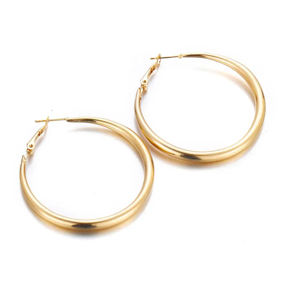 BLIJERY Punk Fashion Solid Metal Big Hoop Earrings for Women Statement Jewelry Smooth Circle Earrings Femme Boucles d\'oreilles