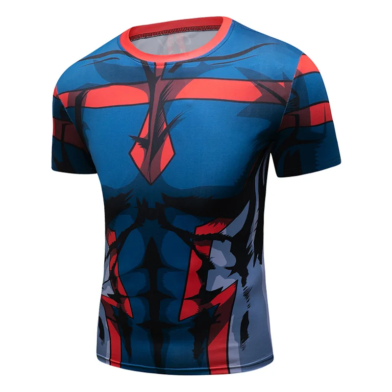 Gym Sport T Shirt Men Bodybuilding Workout Shirt Quick Dry Football Basketball Jersey Training Running Fitness Compression Shirt