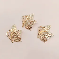 10 Pcs/Lot  Alloy Golden Butterfly Buttons For DIY Handmade Hair Jewelry Accessories Brooch Bag Shoes Box Mobile Phone