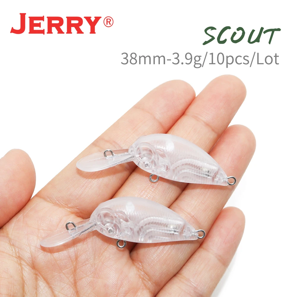 Jerry Scout 10pcs Spinning Fishing Lure Unpainted Blank Body 38mm Floating Hard Baits Wobbler Crankbait Sea Shore Fishing Lures