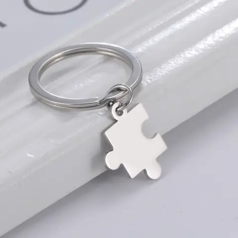 My Shape Pussel Nyckelring för Män Kvinnor Älskare Rostfritt Stål Nyckelring Ringhållare Modesmycken Gåva Make Fru 6 best sales pussel nyckelring - №1