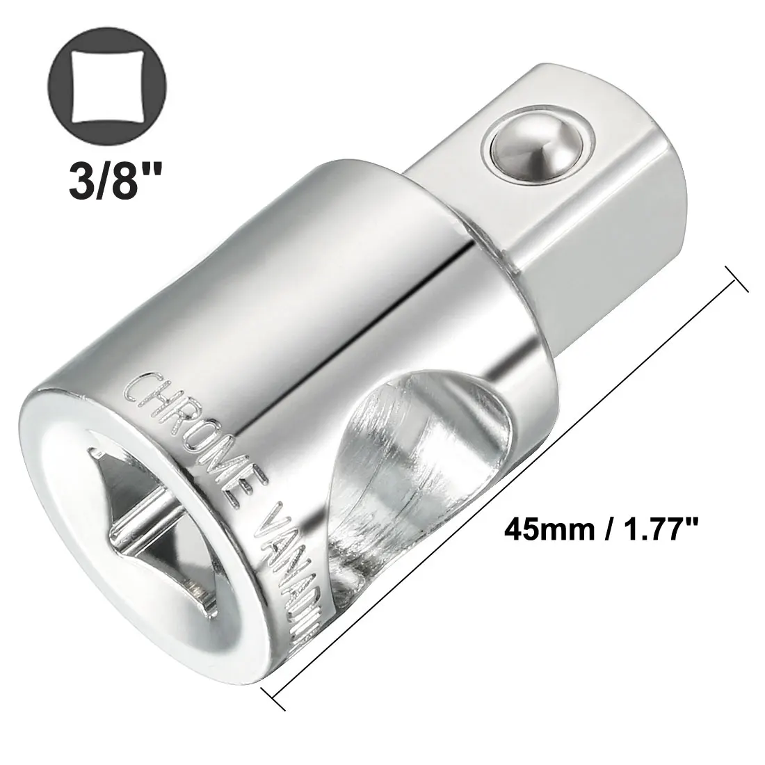 uxcell 1/2\'\' Square Head Silver Tone Sliding Handle Ratchet Socket Adapter Impact Socket