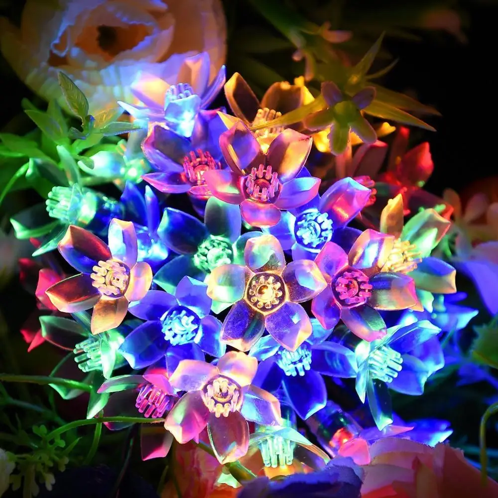 Holiday Lighting Cherry Blossom Led String Lights Christmas Decorations 2024 Fairy Lights 80LEDs Battery Operated Wedding Decor