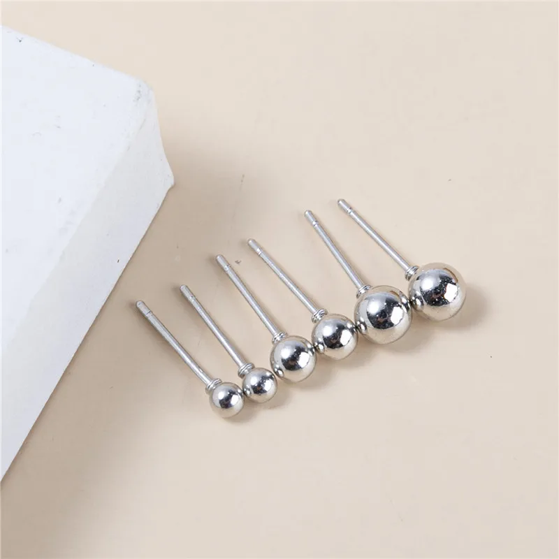 36pair/set Gold Color Silver Color Round Ball Stud Earrings For Women Alloy Earrings Set Jewelry Gifts 4mm 5mm 6mm