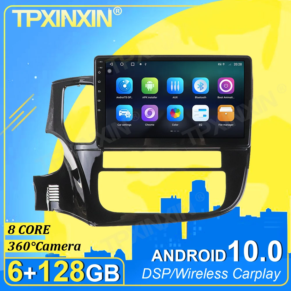 Android 10 6+128G Carplay 360 Camera DSP For Mitsubishi Outlander 2014-2019 Multimedia Player Radio Tape Recorder Video Navi GPS