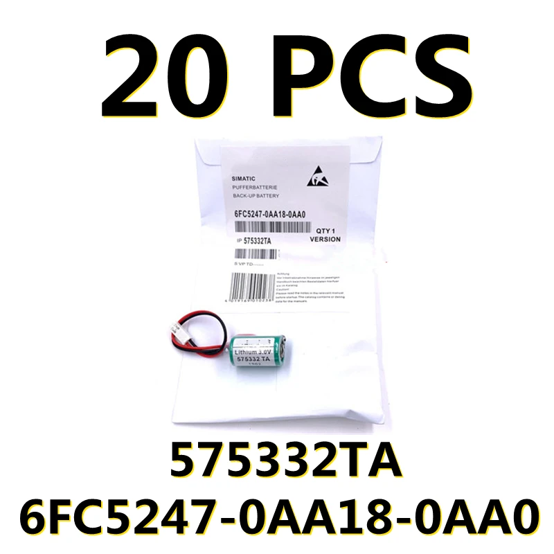 20Pcs ใหม่สำหรับ SIEMENS 575332 TA 575332TA 3V 6FC5247-0AA18-0AA0 840D Lithium PLC แบตเตอรี่ AMP ปลั๊กฟรีการจัดส่ง